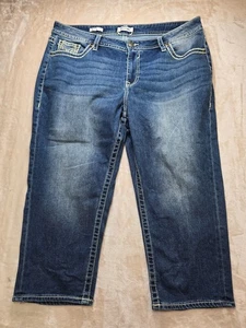Vigoss Capri Cropped Damen Größe 20 Jeans bestickt Tasche Country Rock - Bild 1 von 12
