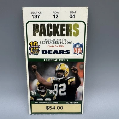 Devin Hester 2006 debut en la NFL y primera carrera boleto de regreso TD talón Packers Bears Foto 1 de 2