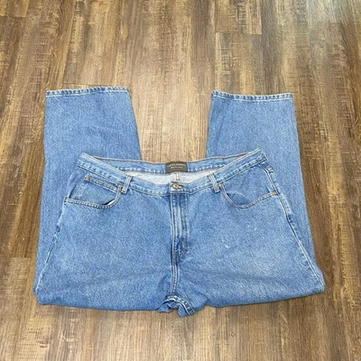 Pantalones de mezclilla de trabajo de carpintero para hombre talla clásica 44x34 lavado claro Foto 1 de 4