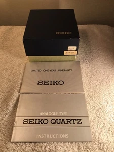 SEIKO Empty Watch Box Blue Presentation Watch Case With Cards - Picture 1 of 9