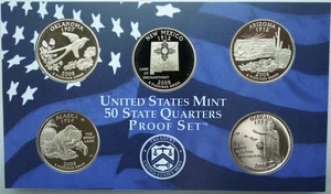 2008-S U.S. Quarter Proof Set (No Box, Case, or COA) 5 Gem Proof Coins - Picture 1 of 2