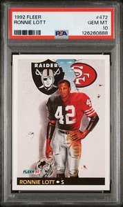 1992 Fleer Ronnie Lott Pro Visions Card PSA 10 Gem Mint #472 Pop 16! - Bild 1 von 2