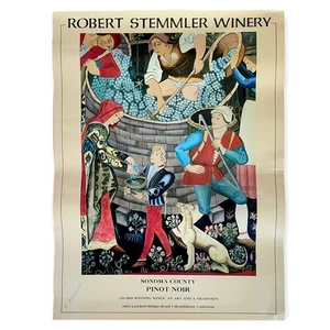 Robert Stemmler Winery Pinot Noir Signed Sonoma County 18x24 Vintage Poster - Picture 1 of 13