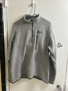 Patagonia Sweater Mens Medium Gray Better Quarter Zip Fleece Pullover Sweatshirt - Picture 1 of 20