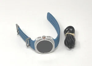 Samsung Galaxy Watch Ultra 47mm Titanium White / Blue Marine Band Cellular Good - Picture 1 of 5