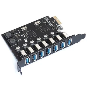 Adaptateur PCI Express USB 3.0 PCI E à 7 Ports Carte Adaptateur D'Extension8581 - Imagen 1 de 6