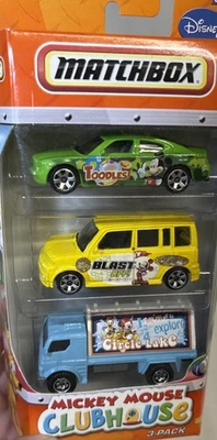 VTG matchbox Mickey Mouse Clubhouse 2010 Mattel (3) Pack Car Set NOS New In Box - Image 1 of 4