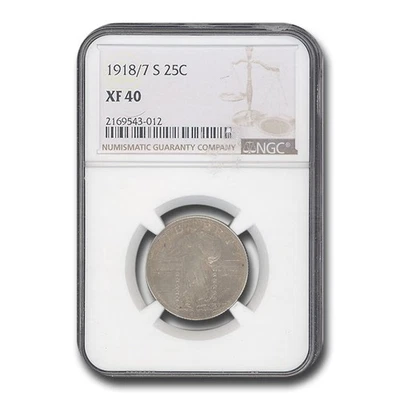 1918/7-S Standing Liberty Quarter XF-40 NGC - Image 1 of 3