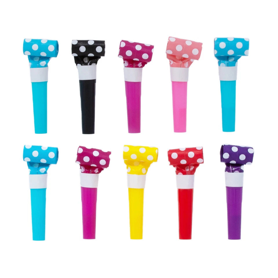 10 Tröten Pfeifen Luftrüssel Krachmacher Kinder Geburtstag Silvester Party JGA - Bild 1 von 1