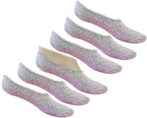 6 Paar Damen Ballerina Sneaker Socken unsichtbare Sneakersocken Silikon-Streifen - Bild 1 von 1