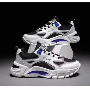MENS SHOCK ABSORBING RUNNING TRAINERS CASUAL LACE GYM WALKING SPORTS SHOES SIZE - Picture 1 of 9