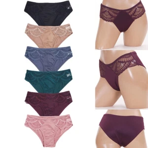 12 pack Women's Basic Stretch Sexy Color Assorted Solid Color with Lace Panty - Picture 1 of 11