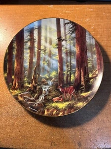 The Danbury Mint Sunlit Retreat by Rudi Reichardt 8" Decorative Deer Plate - Picture 1 of 2