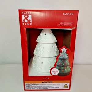 Place & Time Christmas Craft LED Plaster Christmas Tree, 10" Tall, Unpainted - Picture 1 of 8