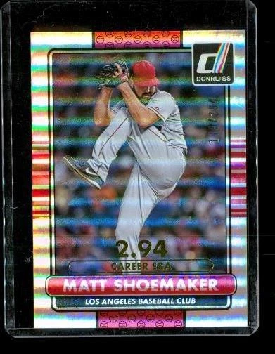 2015 DONRUSS PANINI Holo Baseball Card #102 MATT SHOEMAKER Dodgers LE 179/294 - Image 1 of 2