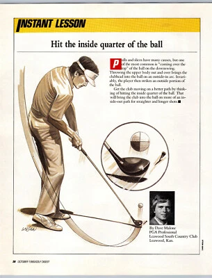 1990 Golf Digest Instant Lesson Dave Malone; Hit Inside Quarter -Magazine PRINT - Image 1 of 4