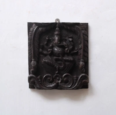 Estatua de Ganesh de colección panel de pared cuadrado dios hindú decoración del hogar escultura colgante Foto 1 de 4