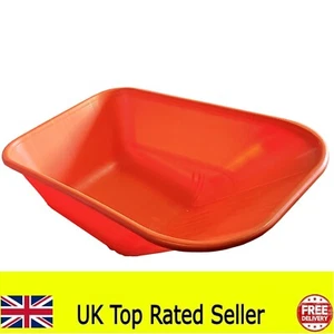 ORANGE Replacement Wheelbarrow Plastic Body Barrow 110 Litre NO HOLES - Picture 1 of 9