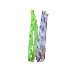 Lands End Grosgrain Ribbon D Ring Belt Lot of 2 Medium Green Pink Palm Tree Blue - Picture 1 of 6