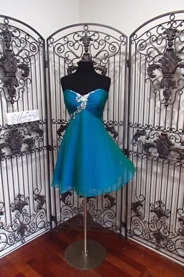 G2120)  ALYCE 1058 TEAL SZ 12 $159   COCKTAIL PROM HOMECOMING GOWN DRESS NEW - Image 1 of 4