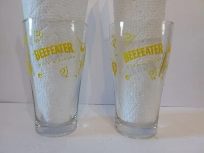 2 vasos Beefeater Gin LIVE A LITTLE 14 OZ aceitunas amarillas Martini Bar Pub - A5 Foto 1 de 4