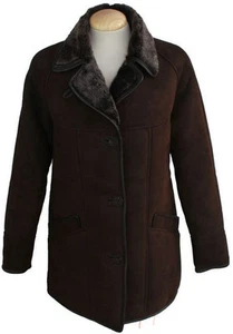 Ladies April Suede Sheepskin Coat - Brown Sheepskin Jacket - Picture 1 of 1