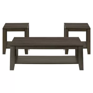 Table Set 3pcs Set Coffee End Side Accent Living Room Laminate Brown - Picture 1 of 4