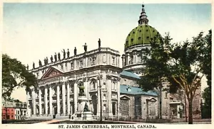 Cartolina d'epoca anni '20 Chiesa Cattedrale di San Giacomo Montreal Canada CAN Struttura - Foto 1 di 2