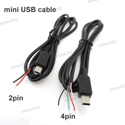 2pin 4pin Mini USB Male Jack adapter Power charger Data Cable DIY repair wire - Image 1 of 4