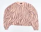 Primark Damski Różowy Zwierzęcy Nadruk 100% Bawełna Sweter Bluza Rozmiar S Sweter