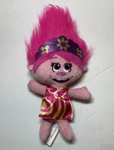 Trolls World Tour POPPY TROLL 10" Plush STUFFED ANIMAL Yellow Pink Hair Dress - Picture 1 of 4