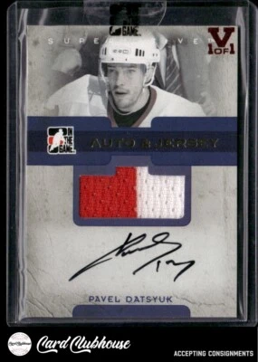 2007-08 ITG Superlative Jerseys Autographs Vault #AJ-PD Pavel Datsyuk 1/1 - Image 1 of 2