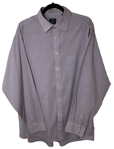 Arrow Dress Shirt Men's XL 17-17.5 34-35 Reg Fit Check Stretch W/Pocket Long SL - Picture 1 of 11