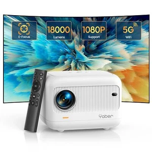 [Electric Focus]Mini Projector with 5G WiFi and Bluetooth 5.2,YABER 18000 Lumen  - Picture 1 of 7