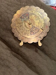 Vintage Brass PERPETUAL 20 YEAR CALENDAR Desk Top Rotating 1977 To 1996 - Picture 1 of 6