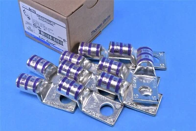 10 Thomas & Betts One Hole Copper Lug Standard Barrel 1/2" Bolt Hole 54170  - Image 1 of 4