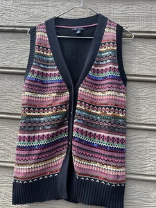 Tommy Hilfiger Women's Medium Sweater Vest Sleeveless Top Multicolor - Picture 1 of 3