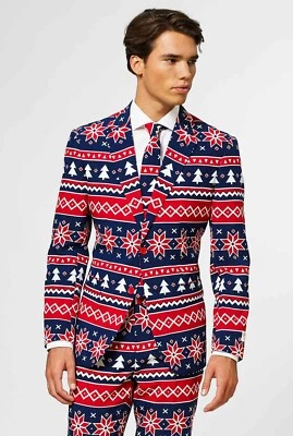 OppoSuits Hombre 3 piezas Slim-Fit Nordic Noel NUEVO con etiquetas Foto 1 de 3