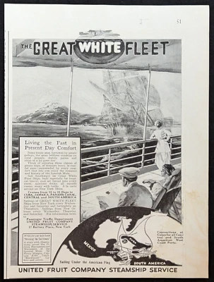 Anuncio impreso antiguo original publicitario La Gran Flota Blanca de 1916 Foto 1 de 2