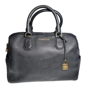Bolso de Lona Michael Kors Studio Mercer Cuero Guijarro Negro con Cremallera 11.5" x 8.25 - Imagen 1 de 15