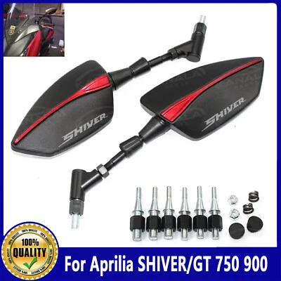 New For Aprilia SHIVER/GT 750 900 CNC Universal Left Right Rear Rearview Mirrors Foto 1 de 4