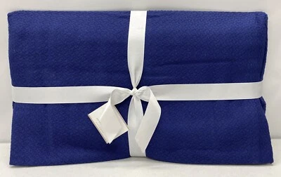 NEW Pottery Barn Cotton Essential TWIN Blanket~Twilight Blue - Image 1 of 2