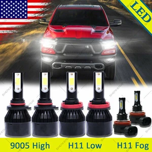 For Ram 1500 2019 2020 LED Combo Headlights High Low Beam + Fog Light Bulbs Kit - Picture 1 of 12