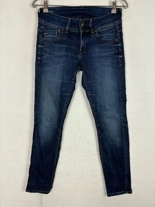 G-STAR RAW Womens Jeans Size 28x28 Lynn Mid Rise Skinny Whiskered Zip Fly Denim - Picture 1 of 14