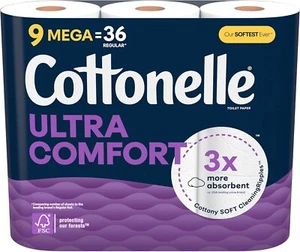 Cottonelle Ultra Comfort Toilet Paper,9 Mega Rolls - Picture 1 of 8