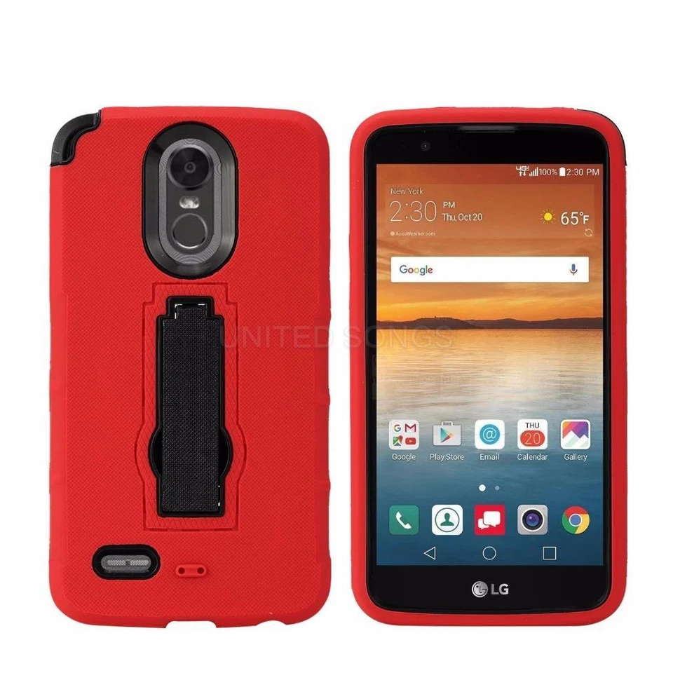 For LG Stylo 3 LS777 Heavy Duty Kickstand Case Cover + Optional Screen Protector - Image 1 of 1