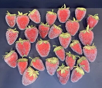 Lote de 28 fresas sintéticas vintage con cuentas azucaradas Foto 1 de 4