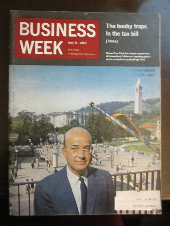 Business Week Magazine May 1962 President Clark Kerr University of California 61 - Image 1 of 1