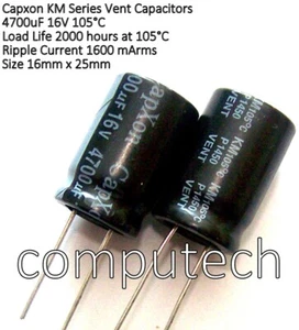 4700uF 16V 105°C Condensatore elettrolitico CAPXON KM Series 1 pezzo - Imagen 1 de 2