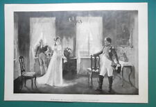 QUEEN LOUISE Meets Napoleon at Tilsit - VICTORIAN Era Print 14.5" x 21"